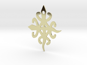 Adinkra Symbol for Unity in Diversity Pendant in 18k Gold Plated Brass