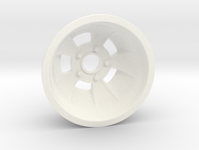 1:8 Rear "ET" Racing Wheel in White Processed Versatile Plastic