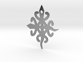 Adinkra Symbol for Unity in Diversity Pendant in Polished Silver
