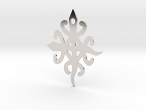 Adinkra Symbol for Unity in Diversity Pendant in Rhodium Plated Brass