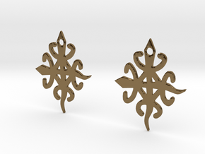 Adinkra Symbol of Unity in Diversity Earrings in Polished Bronze