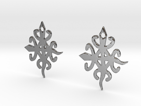 Adinkra Symbol of Unity in Diversity Earrings in Polished Silver