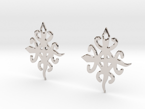 Adinkra Symbol of Unity in Diversity Earrings in Rhodium Plated Brass