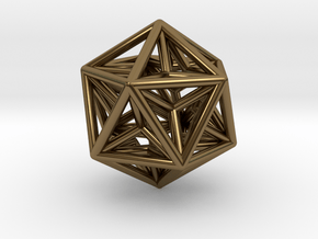 0416 Great Dodecahedron E (d=3cm) #001  in Polished Bronze