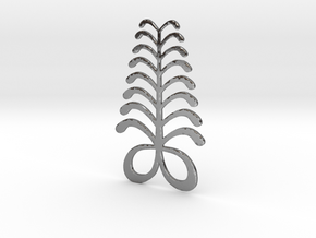 Adinkra Symbol of Eendurance - Flat Round Pendant in Polished Silver