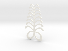 Adinkra Symbol of Eendurance - Flat Round Pendant in White Processed Versatile Plastic