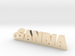 SANDIA_keychain_Lucky in 14k Gold Plated Brass