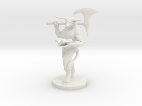 Bookish Minotaur Male Barbarian  in White Natural Versatile Plastic