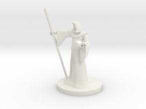 Human Wizard with Staff in White Natural Versatile Plastic