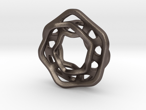 Hex Möbius, 16mm in Polished Bronzed Silver Steel