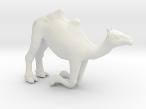 Printle Animal Camel Kneeling - 1/24 in White Natural Versatile Plastic