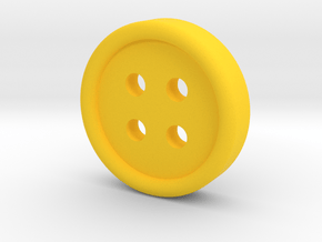 Rounded Sides Button in Yellow Processed Versatile Plastic