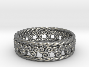 Triskelion Rope Ring Size 13 in Natural Silver