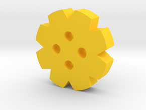 Gear Button in Yellow Processed Versatile Plastic