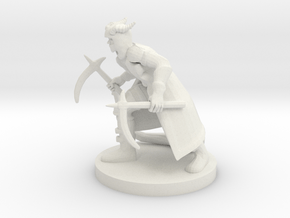 Tiefling Rogue with Scythes in White Premium Versatile Plastic