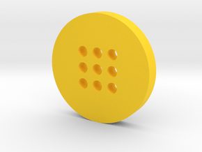 Large Alphabet Button in Yellow Processed Versatile Plastic