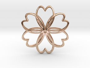 Cherry Blossom Symbol Pendant in 14k Rose Gold Plated Brass