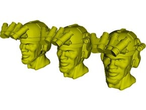 1/50 scale SOCOM operator C helmet & heads x 3 in Smoothest Fine Detail Plastic