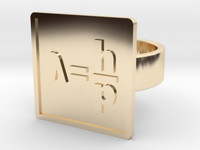 de Broglie Wavelength Ring in 14k Gold Plated Brass: 8 / 56.75
