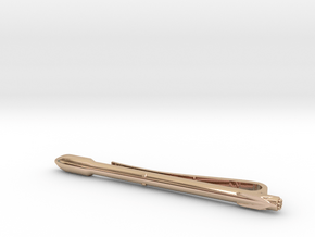 Falcon 9 Rocket Tie Clip in 14k Rose Gold Plated Brass