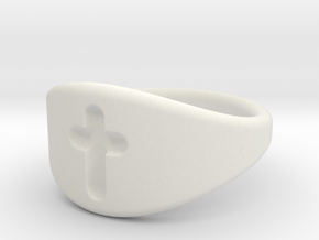 Cross ring A (US sizes 1.5 – 5.5) in White Natural Versatile Plastic: 1.5 / 40.5