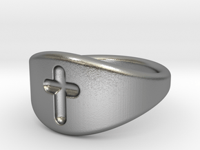 Cross ring A (US sizes 1.5 – 5.5) in Natural Silver: 1.5 / 40.5