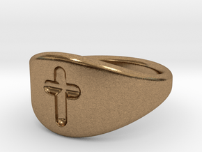 Cross ring A (US sizes 1.5 – 5.5) in Natural Brass: 1.5 / 40.5