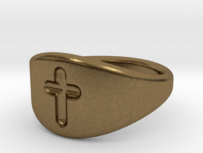 Cross ring A (US sizes 1.5 – 5.5) in Natural Bronze: 1.5 / 40.5