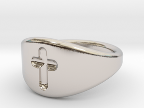 Cross ring A (US sizes 1.5 – 5.5) in Platinum: 1.5 / 40.5