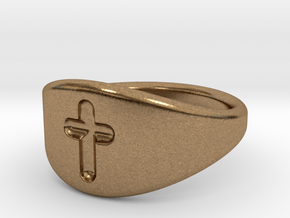 Cross ring A (US sizes 1.5 – 5.5) in Natural Brass: 2.25 / 42.125