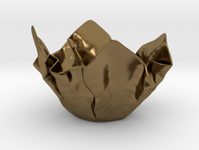 Paper Bowl (Free 3D File) in Polished Bronze