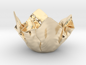 Paper Bowl (Free 3D File) in 14k Gold Plated Brass