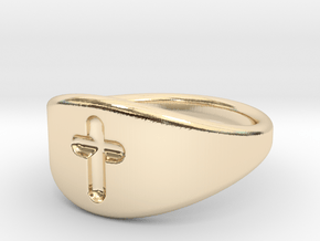 Cross ring A (US sizes 1.5 – 5.5) in 14k Gold Plated Brass: 3.25 / 44.625