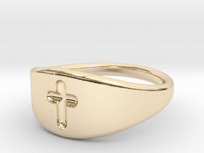 Cross ring A (US sizes 1.5 – 5.5) in 14k Gold Plated Brass: 5.5 / 50.25
