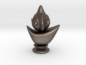 chess bird in Polished Bronzed Silver Steel
