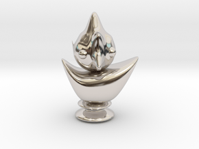 chess bird in Rhodium Plated Brass