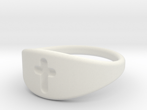 Cross ring A (US sizes 5.75 – 9.75) in White Natural Versatile Plastic: 5.75 / 50.875