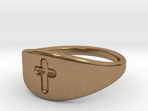 Cross ring A (US sizes 5.75 – 9.75) in Natural Brass: 5.75 / 50.875