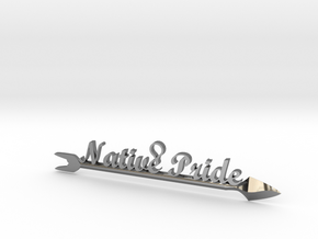 Native Pride Arrow 4 Inch Pendant in Fine Detail Polished Silver