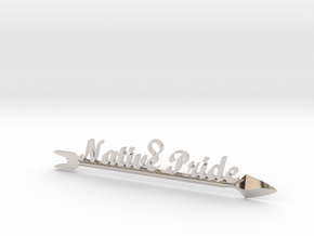 Native Pride Arrow 4 Inch Pendant in Rhodium Plated Brass