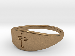 Cross ring A (US sizes 10 – 13) in Natural Brass: 10 / 61.5
