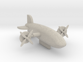 Zeppelin with moving rotors in Natural Sandstone