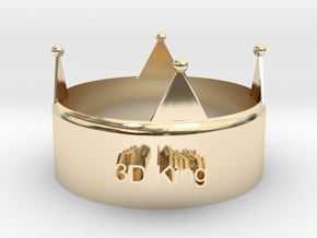 3D King Crown in 14K Yellow Gold