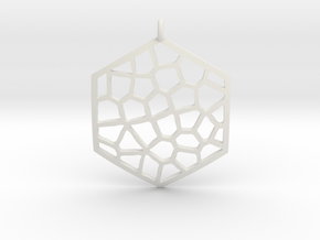 Honeycomb Pendant in White Natural Versatile Plastic