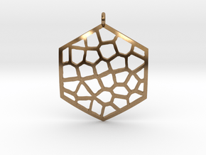 Honeycomb Pendant in Natural Brass