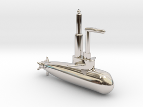 Submarine in Rhodium Plated Brass