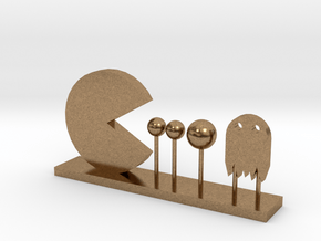 Pacman and Ghost in Natural Brass