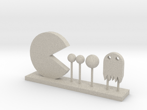 Pacman and Ghost in Natural Sandstone