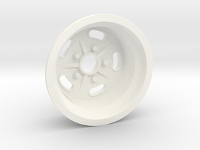 1:8 Rear Halibrand Style Salt Flat Wheel in White Processed Versatile Plastic