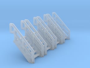 Z Scale Industrial Stairs 6 (4pc) in Smooth Fine Detail Plastic